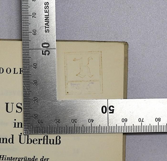 Ba 47 : USA in Not und Überfluß (1939);-, Stempel: ; 'K   [W]S/5'
