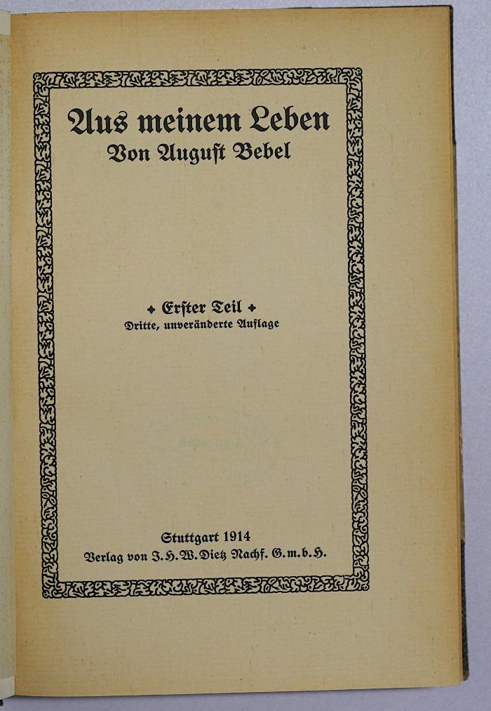 B 704-1&lt;3&gt; : Aus meinem Leben. (1914)
