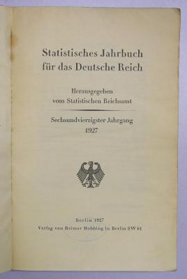B 897a (1927) : Statistisches Jahrbuch für das Deutsche Reich (1927) (1927)