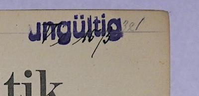 B 881b : Handbuch der Politik. 1. Band: Die Grundlagen der Politik; 2. Band: Die Aufgaben der Politik (1912/13);- (Lyzeum und Oberlyzeum Zehlendorf), Von Hand: Signatur; 'Ve 153'. 