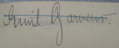 - (Garvens, Emil), Von Hand: Autogramm; 'Emil Garvens.'. 