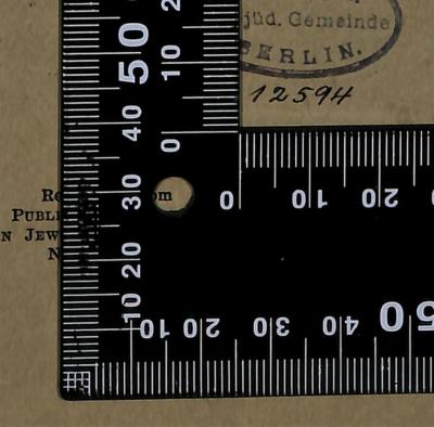- (Jüdische Gemeinde zu Berlin), Von Hand: Signatur; '12594'. 