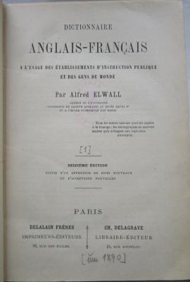Sa 507 af: Dictionnaire anglais-francais (1889)