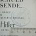 1934 A 11586/1 (Exilslg Lpz.): Kriegsschuld - Kriegsende. Offener Brief an den 31. Kanzler des Deutschen Reiches Adolf Hitler aus Braunau am Inn (1934)