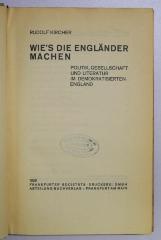 Ba 780a : Wie's die Engländer machen : Politik, Gesellschaft und Literatur im demokratisierten England. (1929)