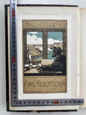 - (Koetschau, Karl), Etikett: Name; 'Buecherzeichen Karl Koetschau'.  (Prototyp)