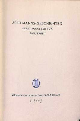 DLIT9173 : Spielmanns-Geschichten ([1910])