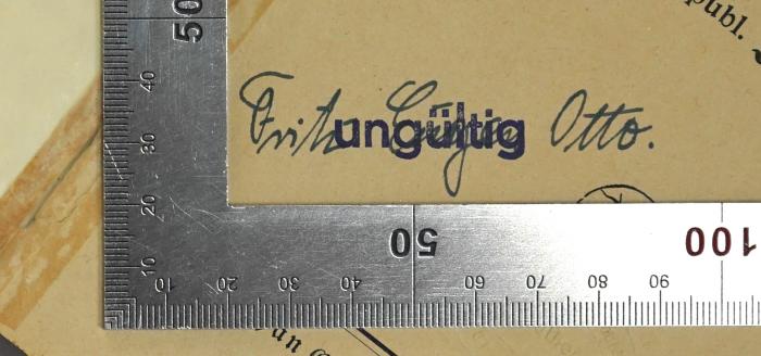 Ba 504 : Die deutsche Gewerkschaftsbewegung. Koalitionsrecht und Koalitionen der Arbeiter in Deutscand seit der Reichsgewerbeordnung (1869). (1922);-, Von Hand: Autogramm, Name; 'Fritz Eugen Otto.'