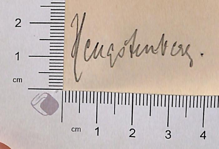 - (Hengstenberg), Von Hand: Autogramm; 'Hengstenberg'.  (Prototyp)