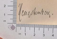 - (Hengstenberg), Von Hand: Autogramm; 'Hengstenberg'.  (Prototyp)