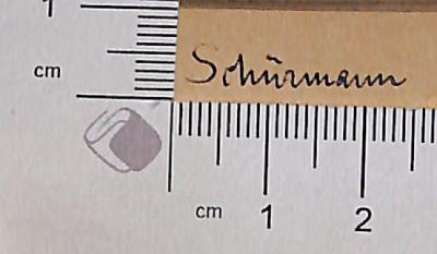 - (Schürmann, Dr. [?]), Von Hand: Autogramm; 'Schürmann'.  (Prototyp)