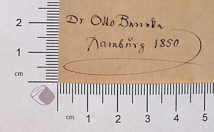 -, Von Hand: Autogramm; 'Dr. Otto [ein unleserliches Wort] Hamburg 1850' (Prototyp)