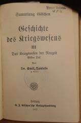 B0105397-3 : Geschichte des Kriegswesens. - 3. Das Kriegswesen der Neuzeit, T. 1. (1911)