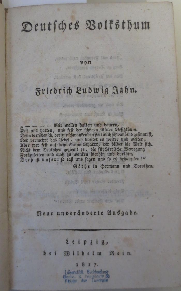  Deutsches Volksthum (1817)