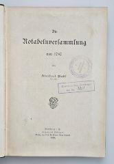 Ob 2705 : Die Notabelnversammlung von 1787 (1899)