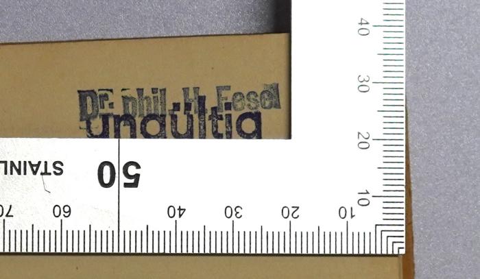 Ba 711 : Die moderne Diplomatie, ihre Entwicklungsgeschichte und ihre Reformmöglichkeiten (1915);- (Fesel, H.), Stempel: Name; 'Dr. phil. H Fesel'.  (Prototyp)
