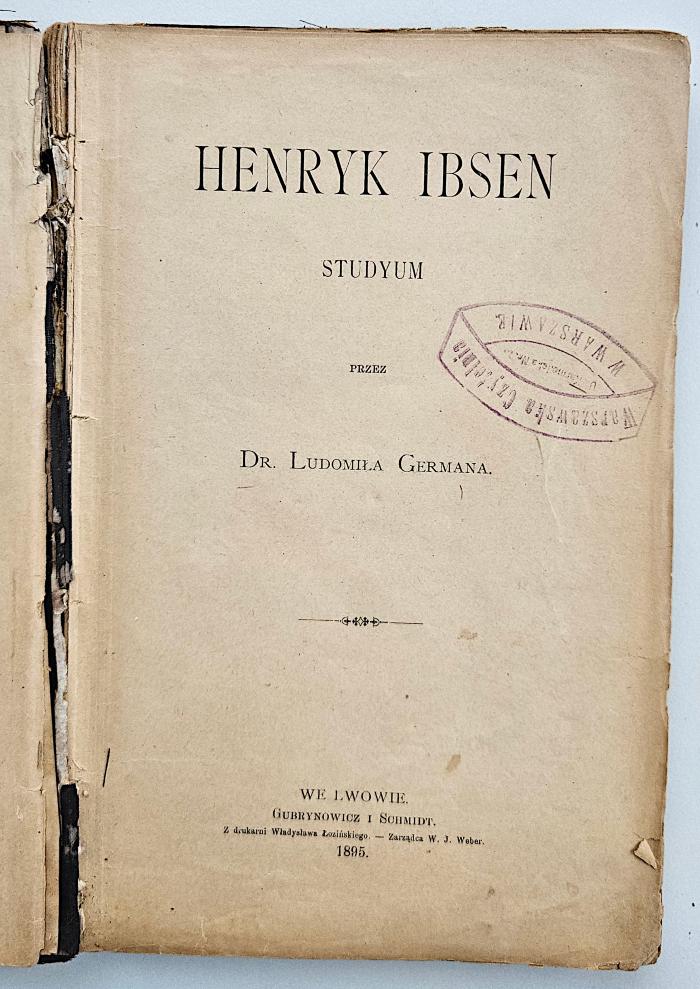 B5/RB4/033 : Henryk Ibsen : studyum (1895)