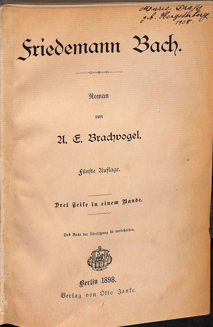 DLIT9253 : Friedemann Bach (1898)