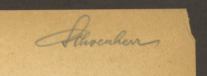 - (Schoenherr, Wilhelm), Von Hand: Name; 'Schoenherr'. 