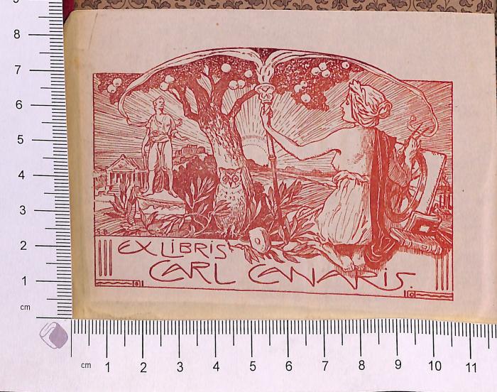 - (Canaris, Carl), Etikett: Exlibris; 'Carl Canaris'.  (Prototyp)