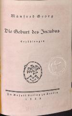 DLIT9275 : &lt;&gt; Geburt des Incubus (1923)