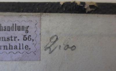 - (Luisenstädtische Buchhandlung), Von Hand: Preis; '2.00'. 