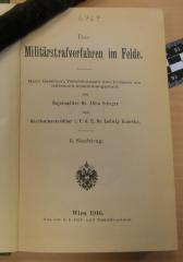 6464 : Das Militärstrafverfahren im Felde (1916)