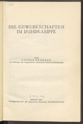 Fp 33308/3:F8 : Die Gewerkschaften im Ruhrkampfe. (1924)