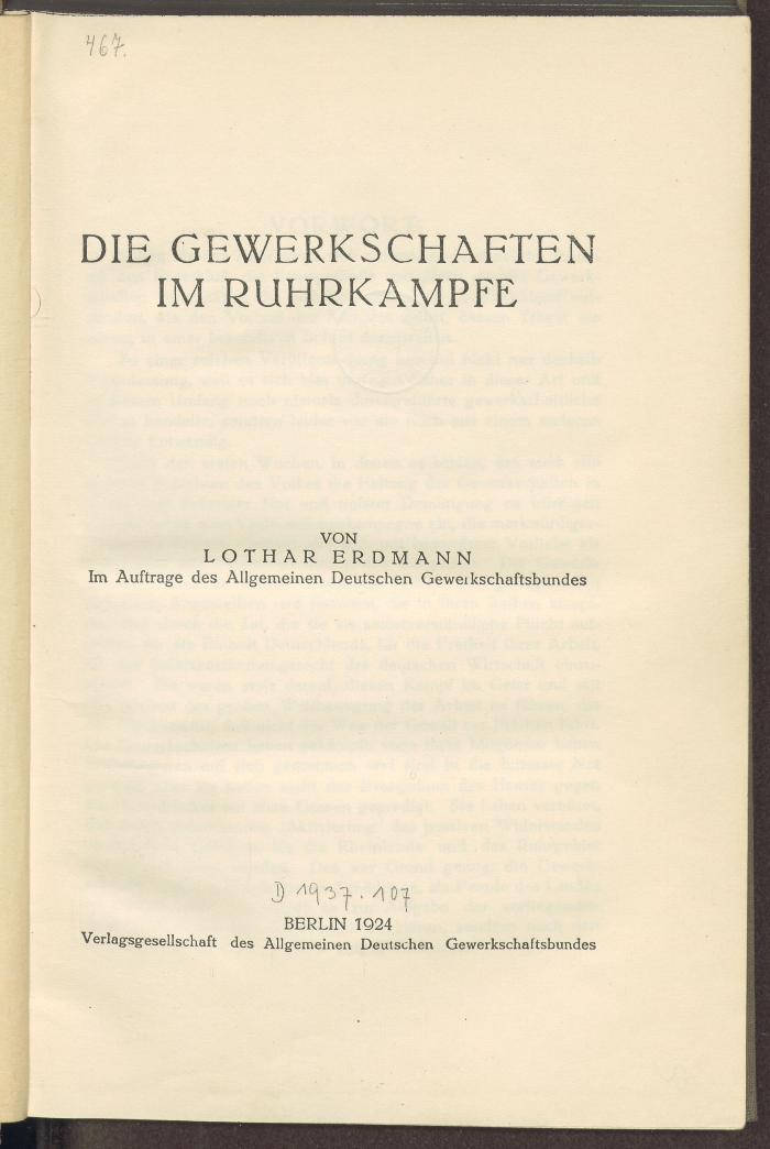 Fp 33308/3:F8 : Die Gewerkschaften im Ruhrkampfe. (1924)