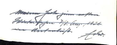 - ([...], Herta;[...], Edi[?]), Von Hand: Widmung; 'Meiner Herta zum ersten / Kindersegen[?] 7./8. Aug. 1926 / in Unterlüß. Edi.[?]'. 