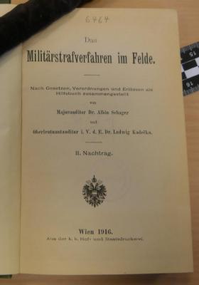 6464 : Das Militärstrafverfahren im Felde (1916)