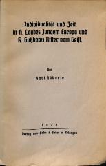 DLIT9374:10 : Individualität und Zeit in H. Laubes Jungem Europa und K. Gutzkows Ritter vom Geist (1938)