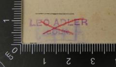 -, Stempel: Name; 'Leo Adler
Cöln'