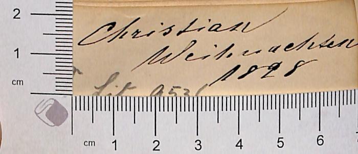 -, Von Hand: Notiz; 'Christian Weihnachten 1898'