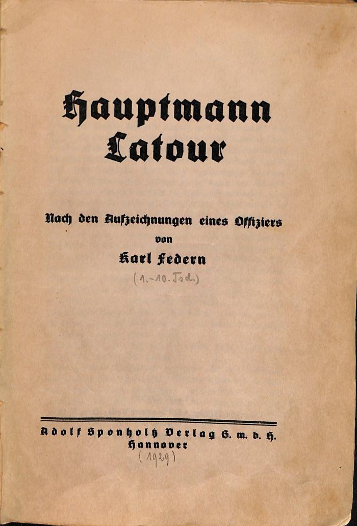 DLIT9415 : Hauptmann Latour (1929)