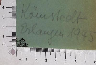 - (Kömstedt), Von Hand: Autogramm; 'Kömstedt Erlangen 1945'.  (Prototyp)