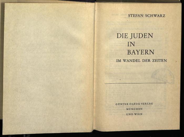 JUD II E2 08 70 : Die Juden in Bayern: Im Wandel der Zeiten (1963)