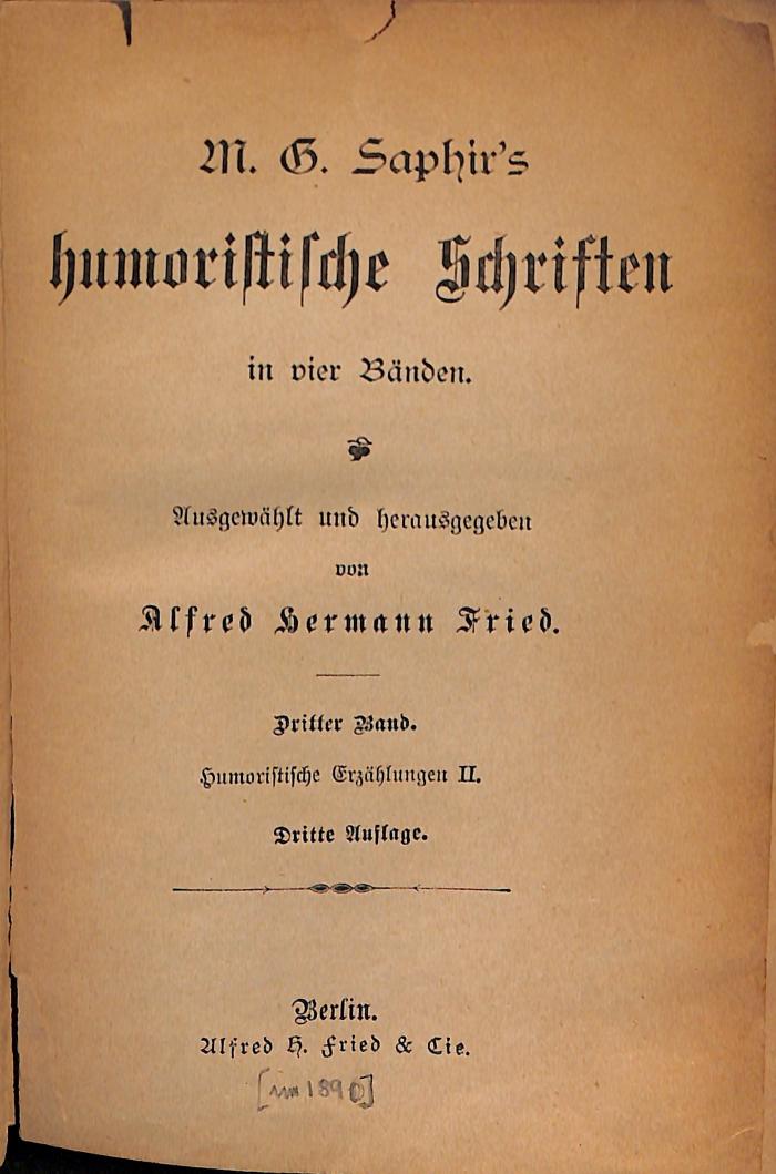 DLIT9636:3/4 : M. G. Saphir's humoristische Schriften ([ca. 1890])