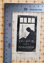 - (Braubach, Max), Etikett: Exlibris; 'Exlibris Max Braubach
[?] 1916'.  (Prototyp)