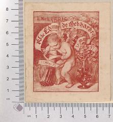 - (Gebhardt, Eduard von ), Etikett: Exlibris; 'EX LIBRIS Kl & Ed de Gebhardt 22 Mai. 72 31. Ma 1897'.  (Prototyp)
