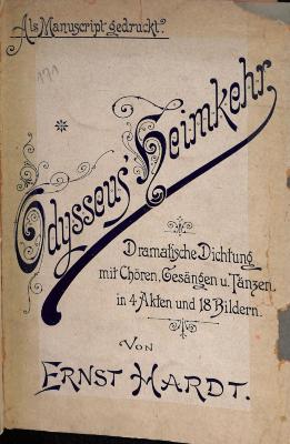 DLIT9901 : Odysseus' Heimkehr ([nicht nach 1893])