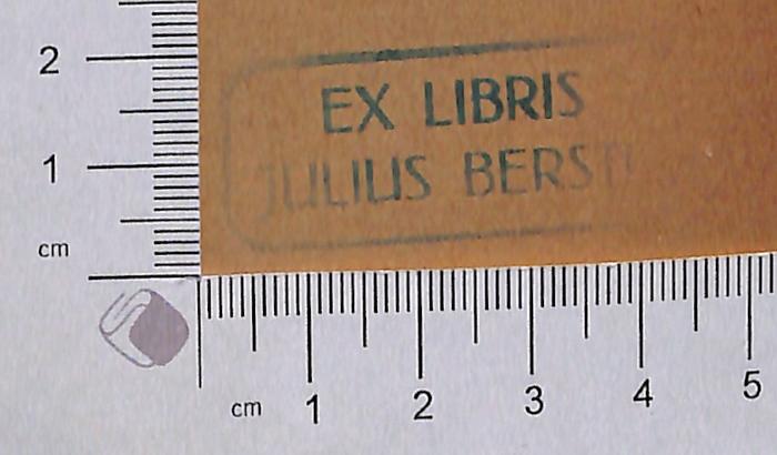 - (Brestl, Julius), Stempel: Exlibris; 'Exlibris Julius Berstl'.  (Prototyp)