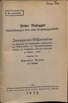 DLIT9979 : Peter Rosegger (1930)