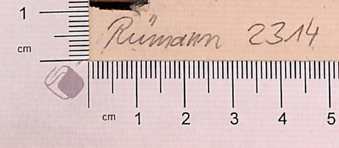-, Von Hand: Notiz; 'Notiz: "Rümann 2314", Spiegel'