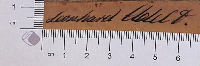 - (Adelt, Leonhard ), Von Hand: Autogramm; 'Leonhard Adelt'.  (Prototyp)