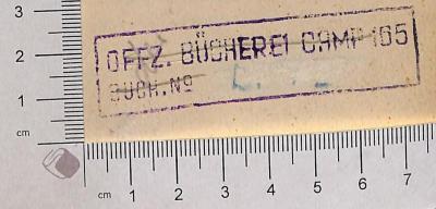 - (Camp 165), Stempel: ; 'Offz. Bücherei Camp 165 Buch No.'.  (Prototyp)