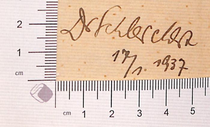 -, Von Hand: Autogramm; 'Dr Schleichert[?] 17/1.1937' (Prototyp)