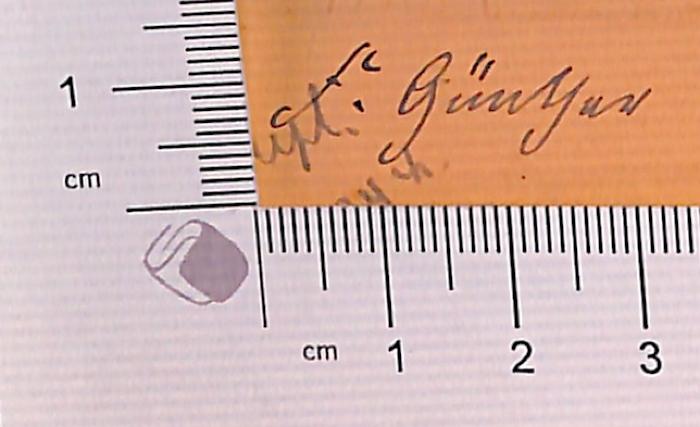 - (Günther, Felix ), Von Hand: Autogramm; 'Felix Günther 1880'.  (Prototyp)