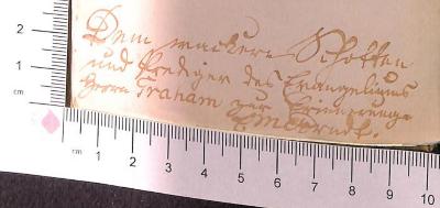 - (Arndt, Moritz Ernst), Von Hand: Widmung; 'Dem [Text unleserlich] Herrn Graham [?] zur Erinnerung E. M. Arndt'. 