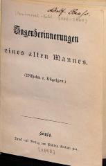 DLIT10233 : Jugenderinnerungen eines alten Mannes ([1898])